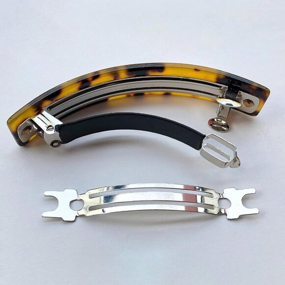 Large French Tortoise Shell Hair Clips for Thick Hair 3 Pack